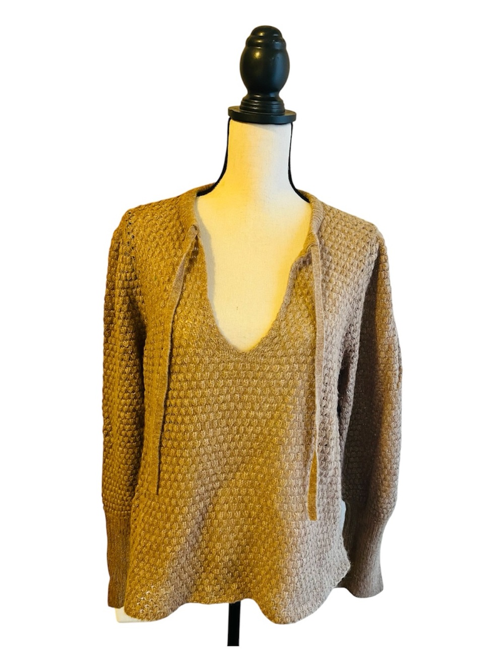 Ulla Johnson V-Neck /Tie Full Sleeve Open Knit Alpaca Blend Sweater L